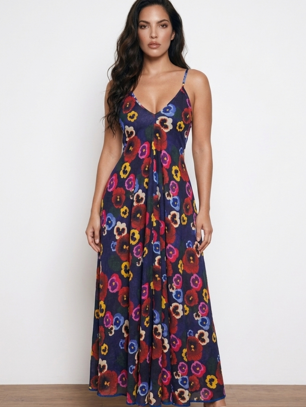 Nicobar V Neck Strappy Floral Dress S 100% Viscose
